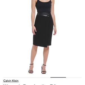 Calvin Klein Black Wrap, size 14  Pencil Styled shirt